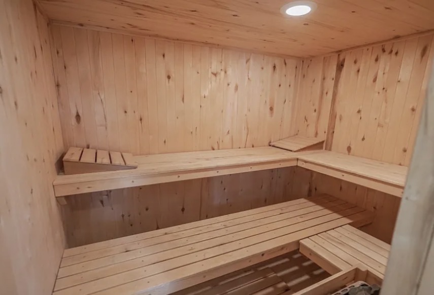 Private wooden sauna for wellness and recovery